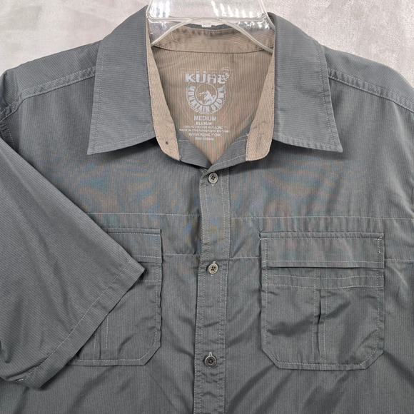 Kuhl Other - Kuhl Eluxur Shirt Mens Medium Gray Short Sleeve Button Up Hiking Technical